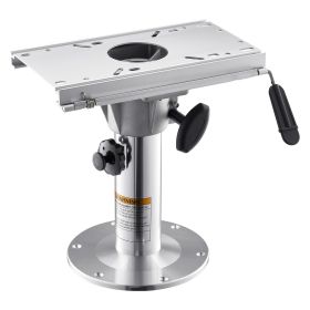 Boat Seat Pedestal, Adjustable Height from 13.39 to 19.2 Inches, Aluminum Alloy Boat Chair Base with Slide, 5-inch Sliding Travel, Locking Design
