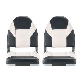 Boat Seat, High Backrest, Folding Fishing Boat Seat with Thickened Sponge Cushion & Waterproof PVC Leather, Aluminum Alloy Hinges