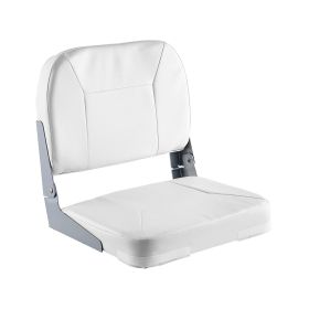 Boat Seat, Low Backrest, Folding Fishing Boat Seat with Thickened Sponge Cushion & Waterproof PVC Leather, Aluminum Alloy Hinges