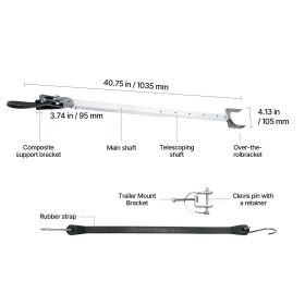 Transom Saver, 23-35 in, Adjustable Boat Transom Saver with Composite Head