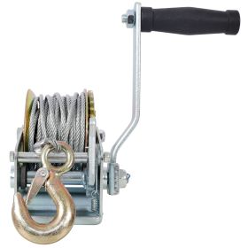 800LBS Corrosion Resistant Towing Winches,with 32.8FT Steel Cable,Galvanized Shell,3.1:1 Gear Ratio Portable Winch,Two-Way Ratchet