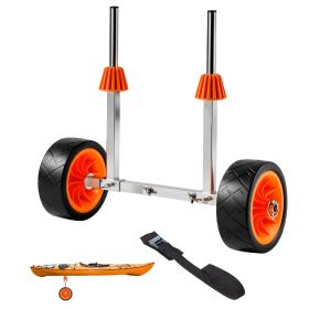 Kayak Cart, 250 lbs Load Capacity, Canoe Cart Dolly with 7.5-inch Solid Rubber Tires & Kickstand, Assembles & Disassembles Within Seconds