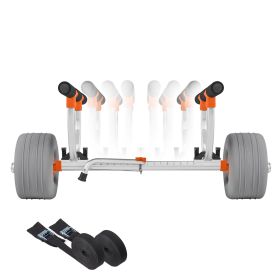 Kayak Cart, 350 lbs Load Capacity, Kayak Trolley with 12-inch Inflatable PU Tires & 2 Straps, Assembles & Disassembles Within Seconds