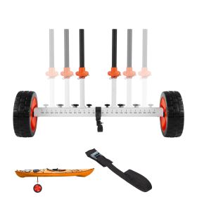 Kayak Cart, 230 lbs Load Capacity, Canoe Cart Dolly with 10-inch Solid PU Tires & Kickstand, Assembles & Disassembles Within Seconds