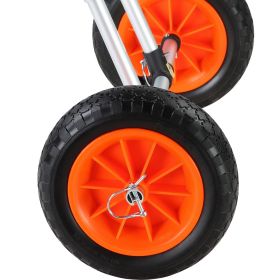 Heavy Duty Kayak Cart, 280lbs Load Capacity, Detachable Canoe Trolley Cart with 10'' Solid Tires, Adjustable Width & Top Foam Protection