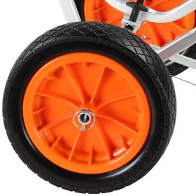 Heavy Duty Kayak Cart, 450lbs Load Capacity, Detachable Canoe Trolley Cart with 12'' Solid Tires, Adjustable Width & Nonslip Support Foot