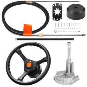 Outboard Steering System SS13715 Safe-T Quick Connect Rotary Steering System 15' Steering Cable With 13" Wheel Durable Marine Steering System