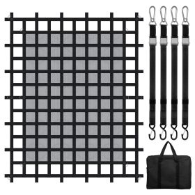 Cargo Net, 96 in x 81 in, Heavy Duty Truck Cargo Net for Truck Bed, 4 Adjustable Straps with Carabiners & S-Hooks, Wear-resistant & Weather-proof