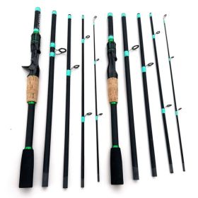180cm-70.86inch 4 Section Fiberglass Spinner Baitcasting Fishing Rod M Tone Fish Pole Carp Fishing Tackle Accessories (Option: 2Pcs)