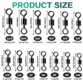 100pcs/pack Stainless Steel Rolling Swivel Connector; 30Lb-1322 Lb High Strength Fishing Rolling Barrel Swivels Fishing Tackle Accessories For Sa (size: 6#, 60lb)