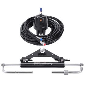 Hydraulic Outboard Steering Kit, 150HP, Marine Boat Hydraulic Steering System (Power: 150 hp, Hose Length: 26 ft)